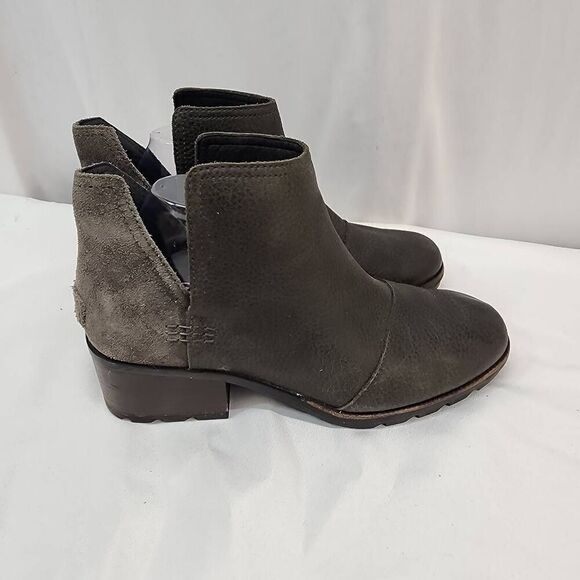 Sorel Women Size 8.5 Cate Cutout Black Leather Waterproof Bootie Boots - Picture 3 of 8